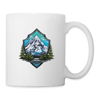 Berge Symbol Wandern Schild - Tasse - Weiß - Rechts