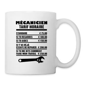 Mécanicien Tarif Horaire - Mug blanc - blanc - Droite