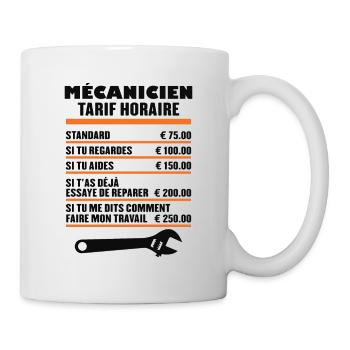 Mécanicien Tarif Horaire - Mug blanc - blanc - Droite