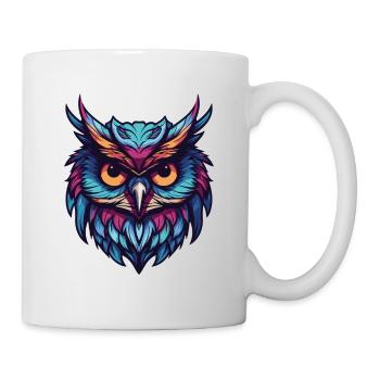 Eule Portrait - Tasse - Weiß - Rechts