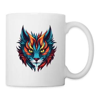 Katze Symbol Kopf - Tasse - Weiß - Rechts