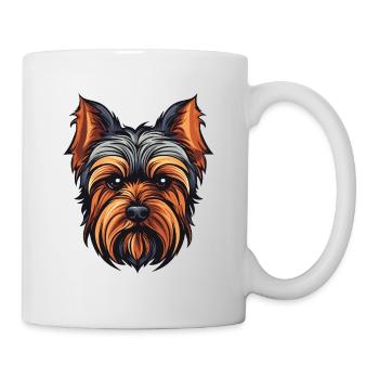 Yorkshire Terrier Dog Head - Mug - white - Right