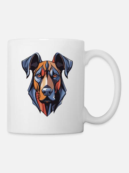 Great Dane Hund Kopf - Tasse - Weiß