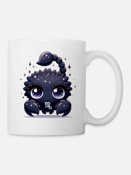 Signe astrologique d’anniversaire artistique unique du zodiaque scorpion - Mug blanc - blanc