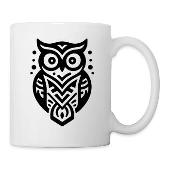 Eule Indianer Tierkreiszeichen - Tasse - Weiß - Rechts