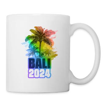 Bali 2024 Urlaub Palmen Bunt - Tasse - Weiß - Rechts