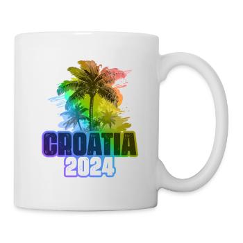Croatie 2024 Vacances Palmiers Colorés - Mug blanc - blanc - Droite