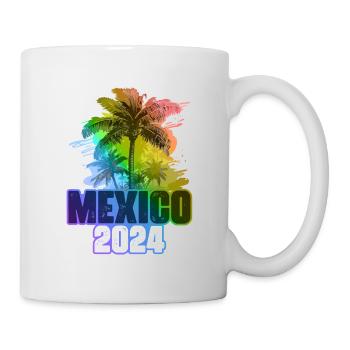 Mexiko 2024 Urlaub Palmen Bunt - Tasse - Weiß - Rechts