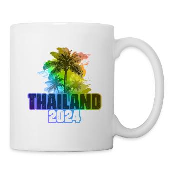 Thaïlande 2024 Vacances Palmiers Multicolores - Mug blanc - blanc - Droite