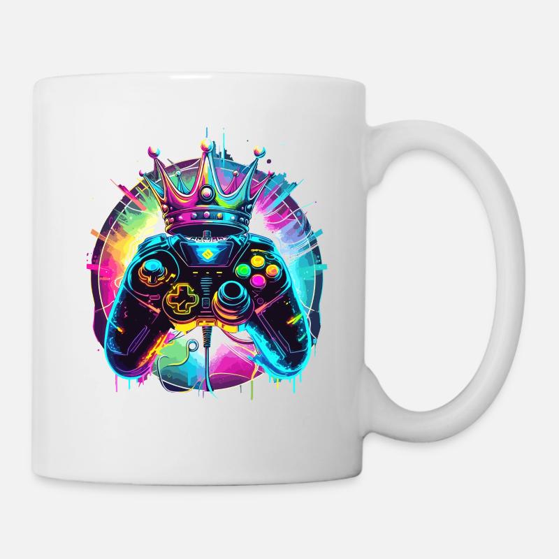 Manette de jeu avec couronne - Mug blanc - blanc