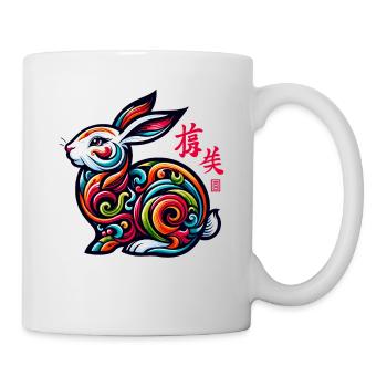 Elegantes chinesisches Tierkreiszeichen-Hasen-Design - Feiern - Tasse - Weiß - Rechts