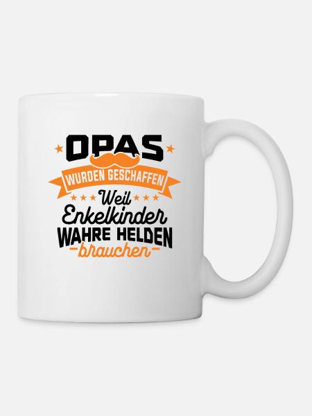 Opas wurden geschaffen weil Enkelkinder wahre Held - Tasse - Weiß