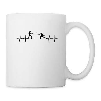 Herzschlag-Fechter - Tasse - Weiß - Rechts