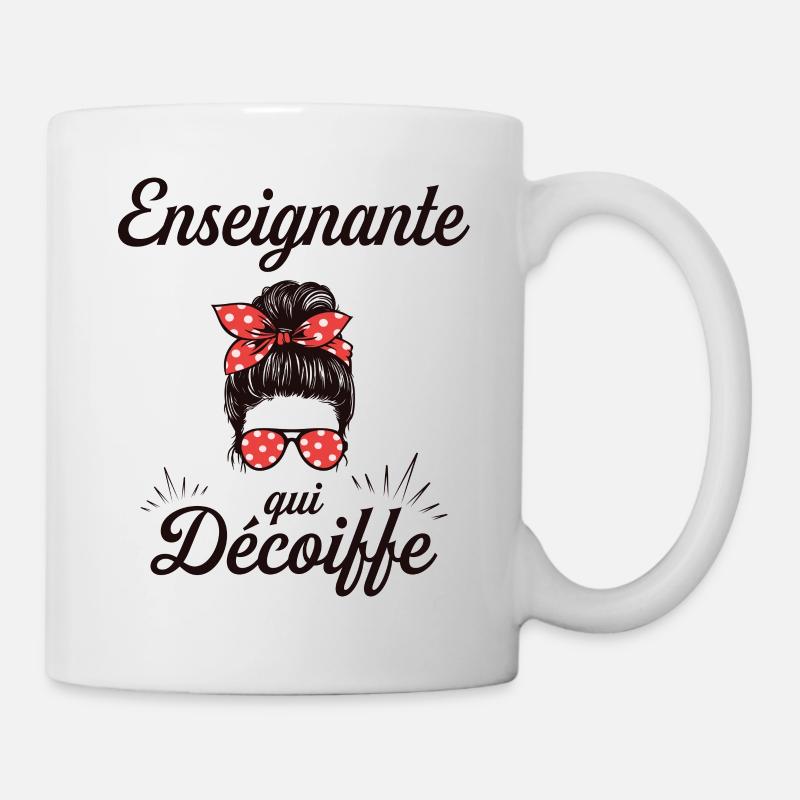Chignon Enseignante Géniale Super Enseignante - Mug blanc - blanc