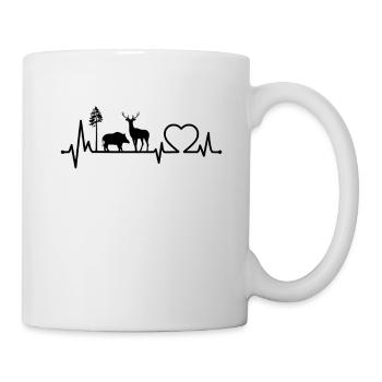 Hunter Hunting Heartbeat Boar Deer - Mug - white - Right