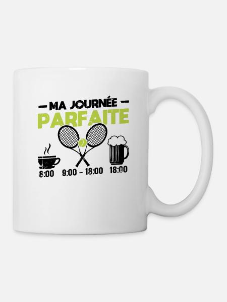 Mein perfekter Tag Tennis - Tasse - Weiß