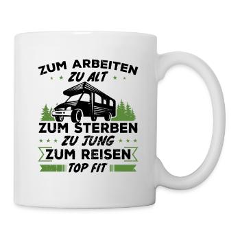 Zum reisen topfit - Geschenk Reisende - Tasse - Weiß - Rechts