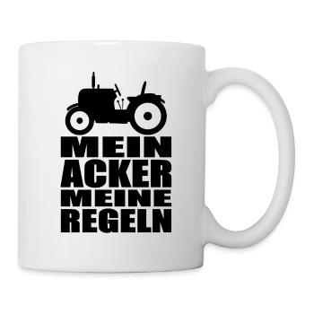 Mein Acker meine Regeln. Landwirtschaft Bauer - Tasse - Weiß - Rechts