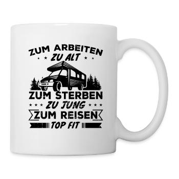 Zum reisen topfit - Geschenk Reisende - Tasse - Weiß - Rechts