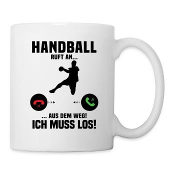 Handball Calls Me, Funny Gift Handball - Mug - white - Right