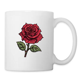 Rose Symbole Amour - Mug blanc - blanc - Droite