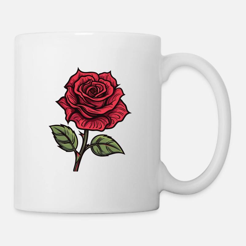 Rose Symbol Liebe - Tasse - Weiß