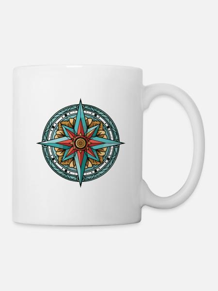 Kompass Wegweiser Travel - Tasse - Weiß