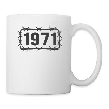 Anniversaire Vintage 1971 fil de fer barbelé - Mug blanc - blanc - Droite
