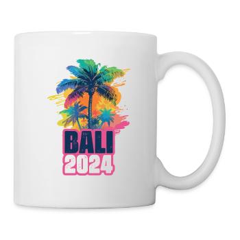 Bali 2024 Urlaub Palmen Klecks - Tasse - Weiß - Rechts