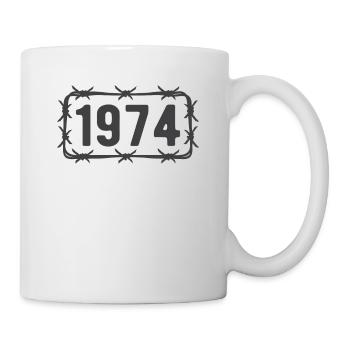 Anniversaire Vintage 1974 fil de fer barbelé - Mug blanc - blanc - Droite