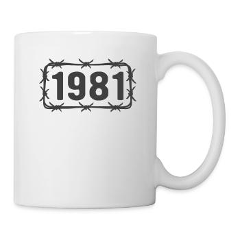 Anniversaire Vintage 1981 fil de fer barbelé - Mug blanc - blanc - Droite