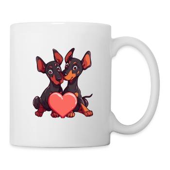 Dobermann Hund Paar Verliebt Tier - Tasse - Weiß - Rechts