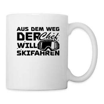 Aus dem weg der chef will skifahren - Tasse - Weiß - Rechts