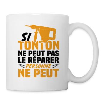 Si tonton ne peut pas le réparer personne ne peut - Mug blanc - blanc - Droite