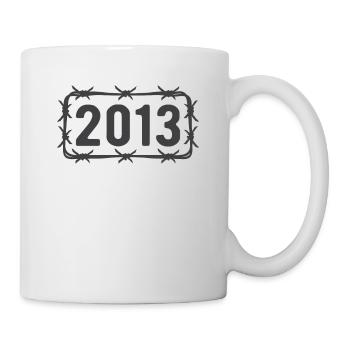 Anniversaire Vintage 2013 fil de fer barbelé - Mug blanc - blanc - Droite