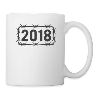Anniversaire Vintage 2018 Fil de fer barbelé - Mug blanc - blanc - Droite