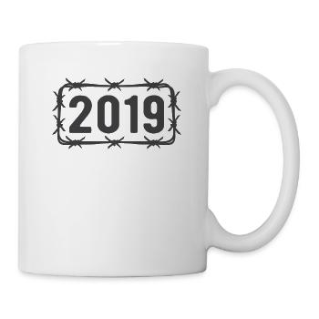 Birthday Vintage 2019 Barbed Wire - Mug - white - Right