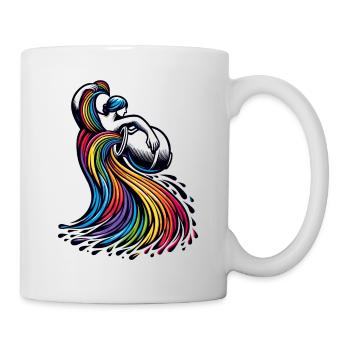 Aquarius Zodiac Elegant Rainbow Design - Mug - white - Right