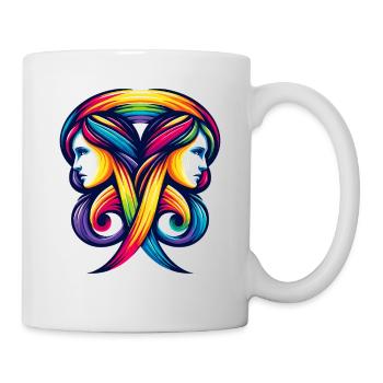 Gemini Zodiac Rainbow Harmony Design - Mug - white - Right
