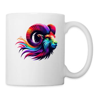 Aries Zodiac Sign Vibrant Rainbow Design - Mug - white - Right