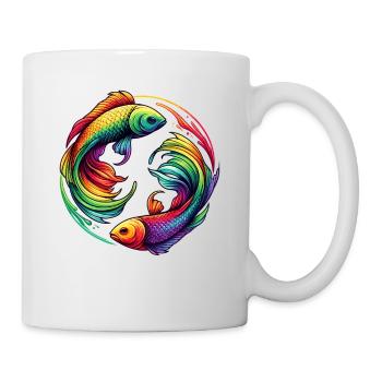 Pisces Zodiac Enigmatic Rainbow Design - Mug - white - Right