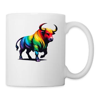 Taurus Zodiac Star Sign Vivid Rainbow Design - Mug - white - Right