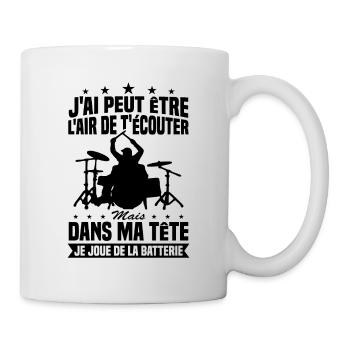 In my head I'm playing drums - Mug - white - Right
