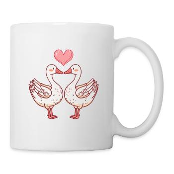Gans Comic Paar Liebe - Tasse - Weiß - Rechts