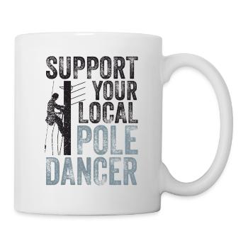 Soutenez votre monteur de lignes Pole Dancer local - Mug blanc - blanc - Droite