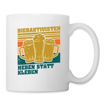 Bieraktivisten Heben statt Kleben - Tasse - Weiß - Rechts
