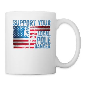 Soutenez votre monteur de lignes Pole Dancer local - Mug blanc - blanc - Droite