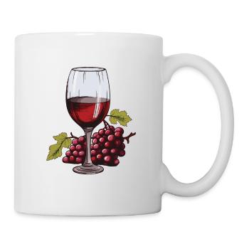 Verre à vin Raisins Vin - Mug blanc - blanc - Droite
