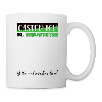 14th Birthday Gift Girls Boys Guestbook - Mug - white - Right