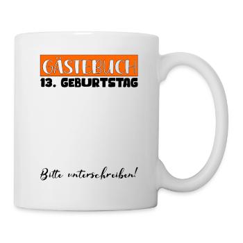 13th Birthday Gift Girls Boys Guestbook - Mug - white - Right